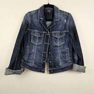 Silver Jeans Trucker denim Jacket Size M slightly Distressed